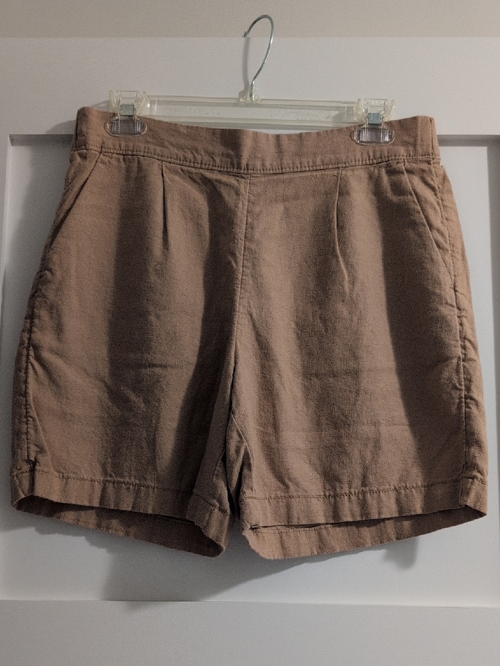 croft & barrow Taupe Casual Linen-Blend Shorts